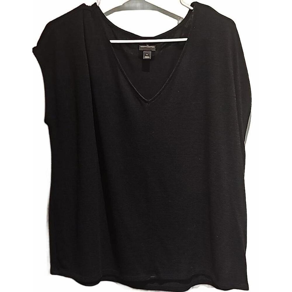 Worthington capped sleeve v neck blouse Size L